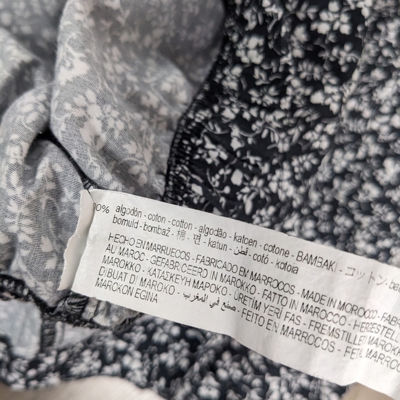 Zara Black Floral Crop Top Extra Small - Picture 6 of 10